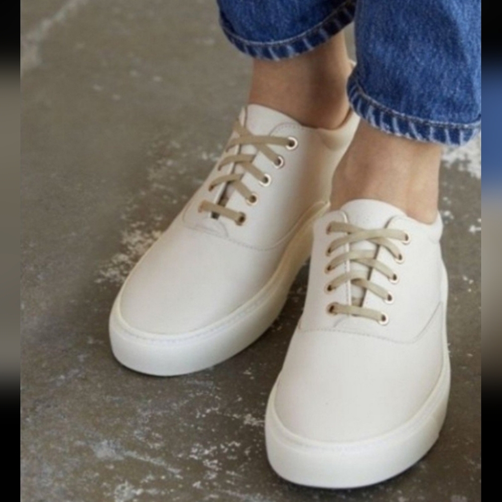 Nisolo women's sneakers shoes bone leather Elayna size 8